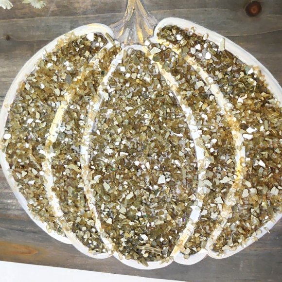 Handmade Fall Decor Crystal Pumpkin Wood Sign - Picture 3 of 4